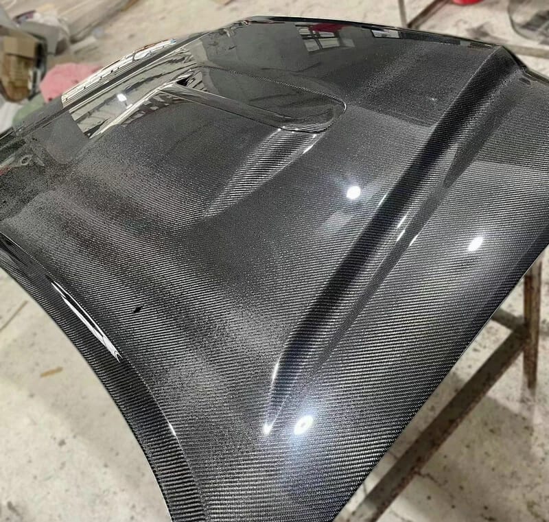 Toyota Tacoma TR Style Carbon Fiber Vented Hood Bonnet with Hood Scoop